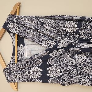 Motherhood Maternity Maxi Dress, Size XL, Sleeveless, Navy & White print